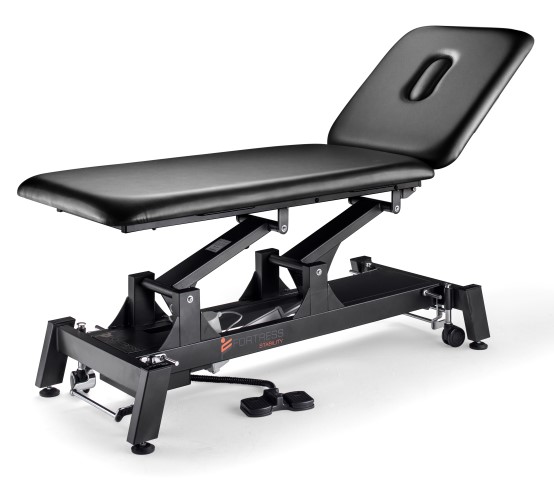MODERN BLACK 2 SECTION TREATMENT / PHYSIO TABLE - BLACK FRAME