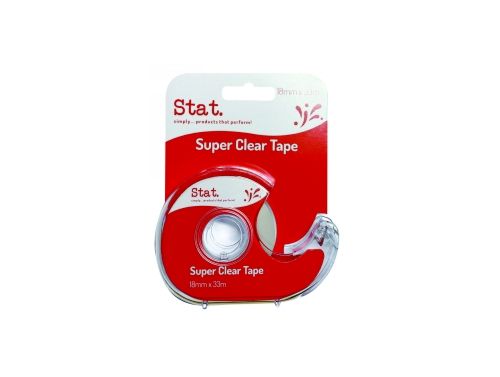 STICKY TAPE WITH DISPENSER / SUPER CLEAR / 18MM X 33M