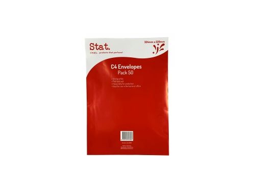 ENVELOPE C4 SIZE / WHITE / STRONG PEEL/SEAL / PACK OF 50