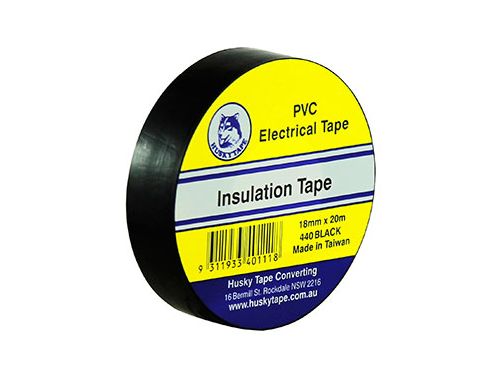 BLACK PVC GAMEDAY ELECTRICAL TAPE / 1 ROLL / 18MM X 20M