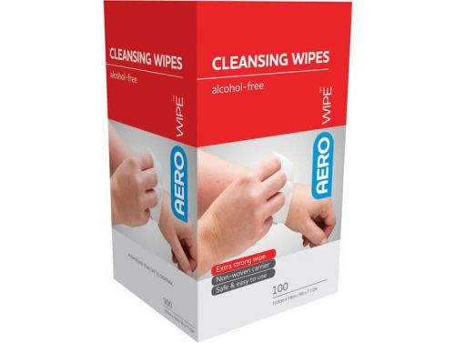 AEROWIPE SKIN CLEANSING WIPES / 20 X 10CM / BOX OF 100