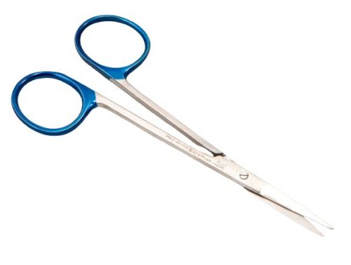 AMTECH IRIS SCISSORS STRAIGHT SHARP / BLUE END / STERILE / 11.5CM