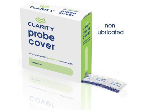 CLARITY NON LUBRICATED PROBE COVERS FOR TRANSVAGINAL ULTRASOUND / LATEX / 200MM / 53MM / BOX 100