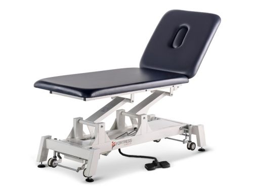 FORTRESS STABILITY PREMIUM 2-SECTION / WHITE FRAME / NAVY UPHOLSTERY / FULLY ELECTRIC