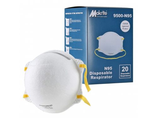 MAK-RITE GENUINE N95 CONE RESPIRATOR FACE MASK / BOX OF 20
