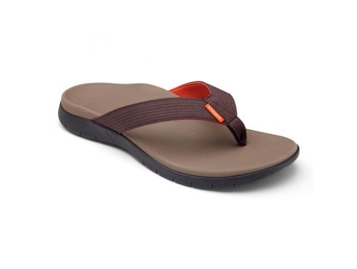 VIONIC MENS ISLANDER TOE POST SANDAL - DARK BROWN
