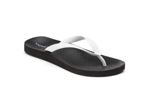 VIONIC MANLY TOE POST SANDAL - BLACK/WHITE
