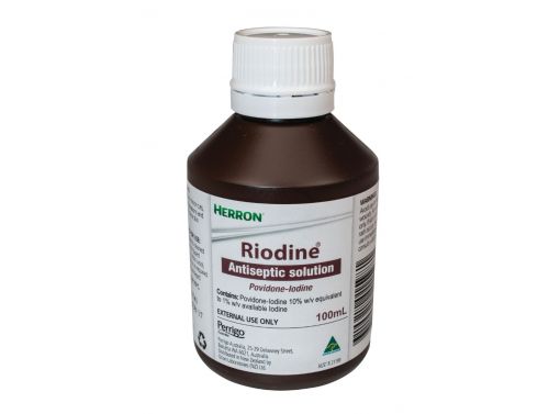 PERRIGO RIODINE POVIDONE IODINE ANTISEPTIC SOLUTIONS 10% / 100ML BOTTLE