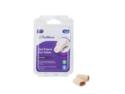 PEDIMOVE GEL/FABRIC TOE TUBES / ONE SIZE / PKT 2  