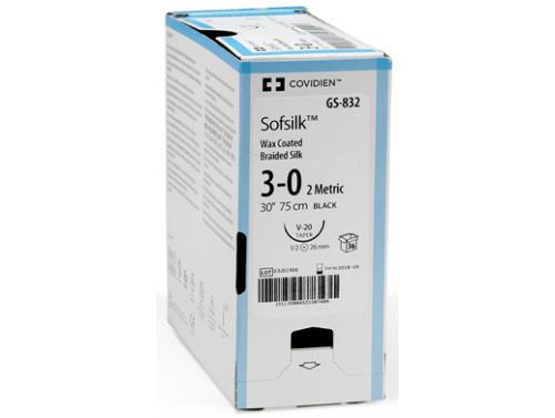 SOFSILK BLACK SUTURES / 5-0 / 19MM / 45CM / C-13 / BOX OF 36