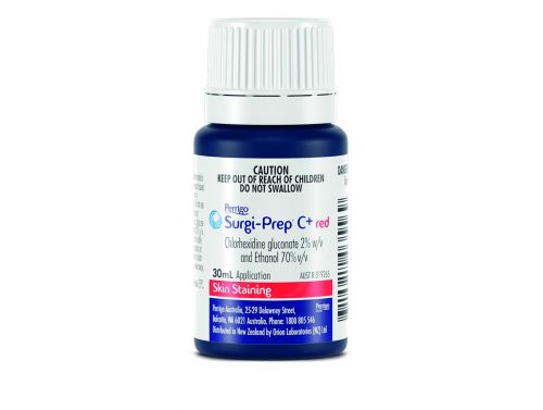 SURGI-PREP C+ RED CHLORHEXIDINE 2% & ETHANOL 70% 