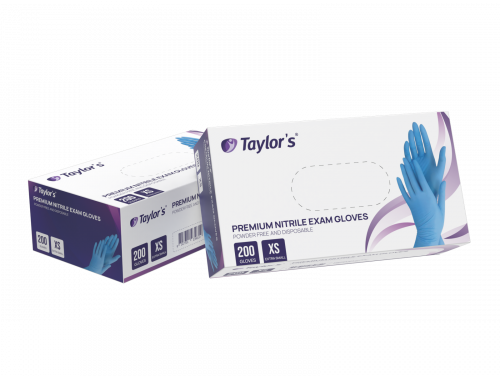TAYLORS PREMIUM NITRILE GLOVES / POWDER FREE / BOX OF 200