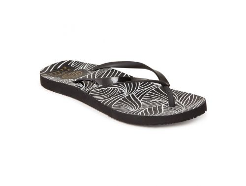 VIONIC WOMENS NOOSA PRINT TOE POST SANDAL - WAVE BLACK