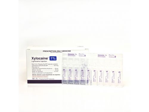 XYLOCAINE (LIGNOCAINE) PLAIN POLYAMPS / 5ml / BOX 50