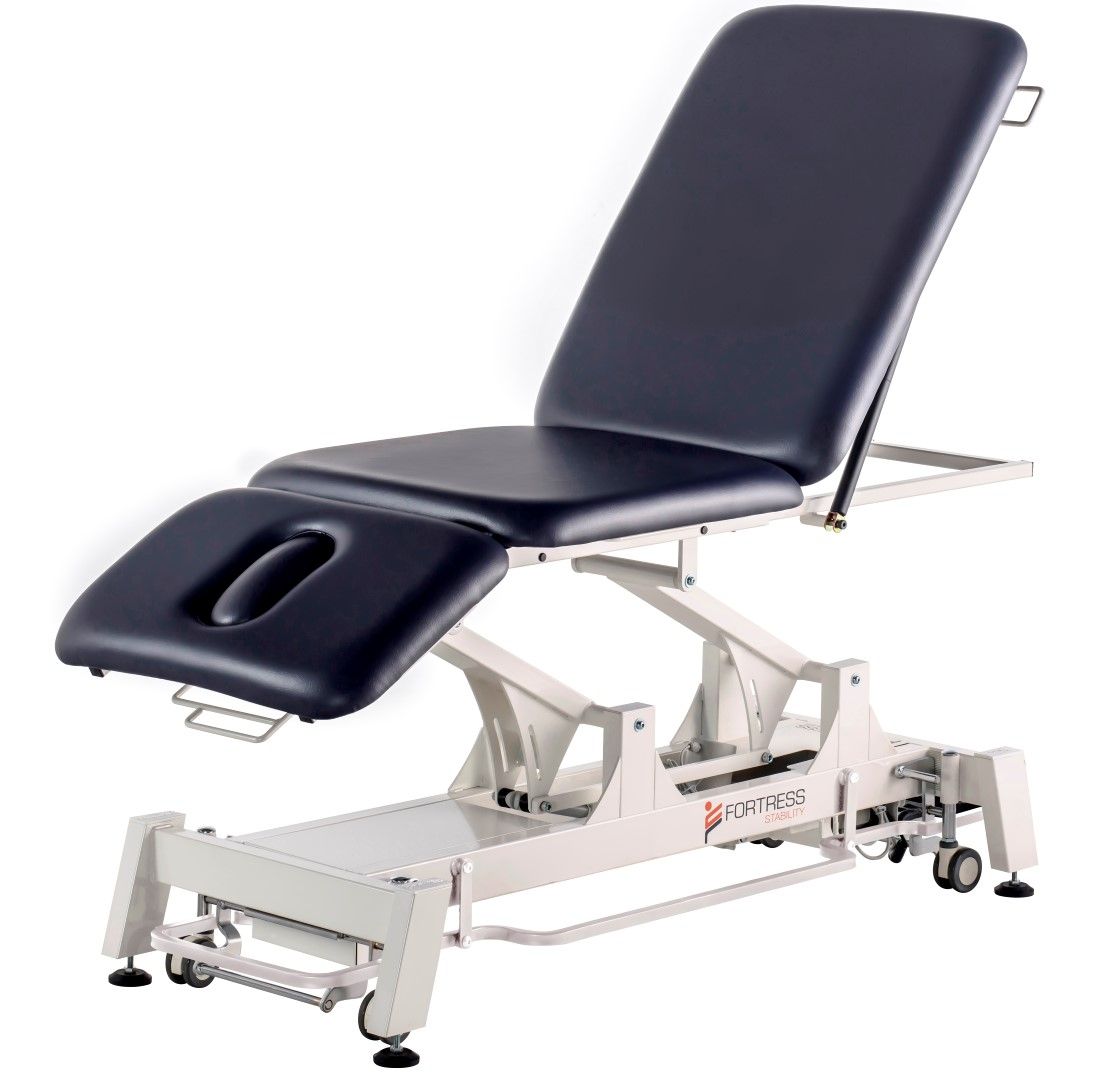 FORTRESS STABILITY 3-SECTION SHORTHEAD / WHITE FRAME / NAVY UPHOLSTERY / 360 DEGREE OPERATION-O photo