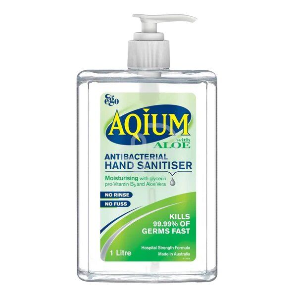 AQIUM ANTIBACTERIAL HAND SANITISER GEL ALOE / PUMP PACK / 1 LITRE photo