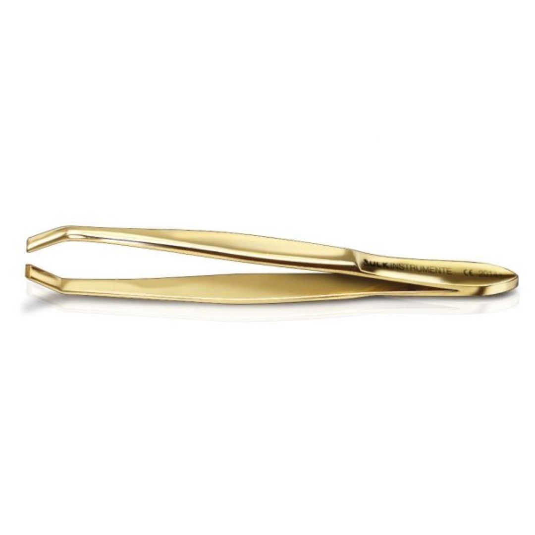 RUCK INSTRUMENTS JAW TWEEZERS / STAINLESS / GOLDEN / GILDED / 8CM / 3MM photo