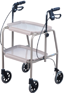 TRAY MOBILE WALKER WITH HAND BRAKES photo