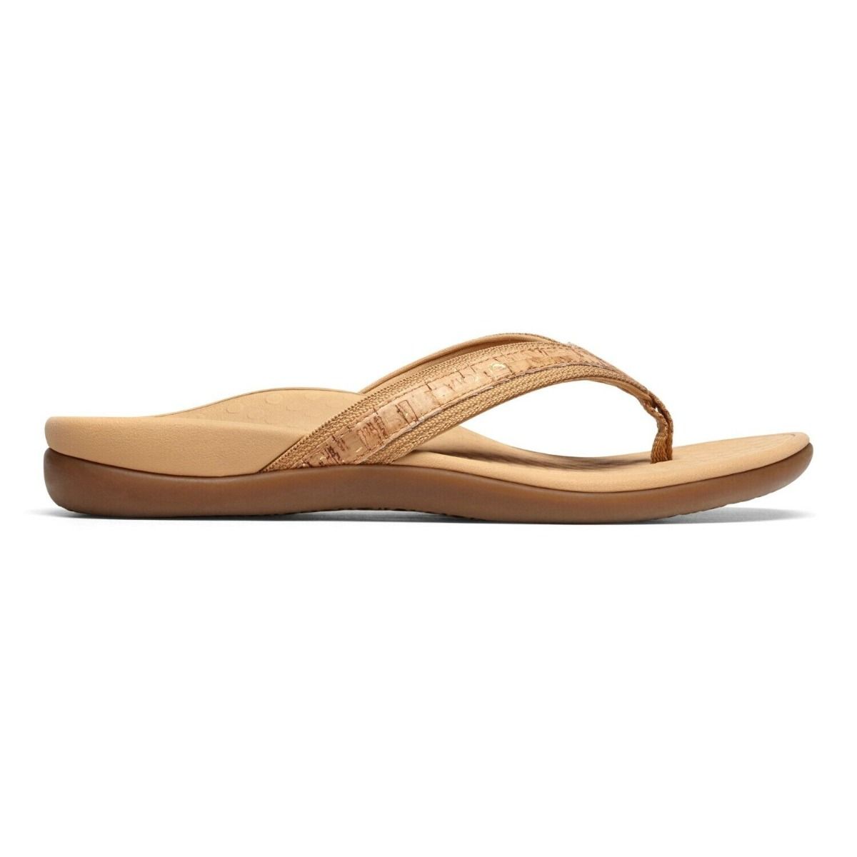 VASYLI WOMENS ISLANDER TOE POST SANDAL / GOLD CORK photo