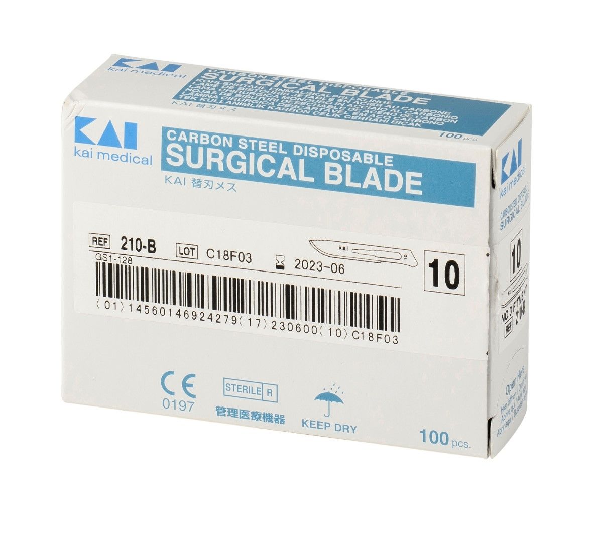 KAI STERILE SCALPEL BLADES SIZE 10 - BOX OF 100 photo