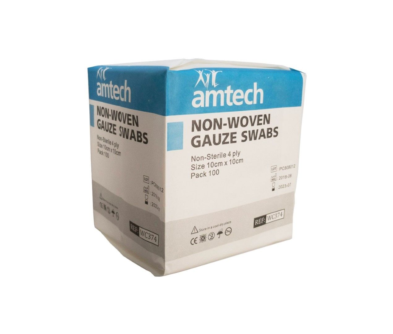 AMTECH NON WOVEN GAUZE SWABS / 4PLY NON STERILE / PACK OF 100 photo