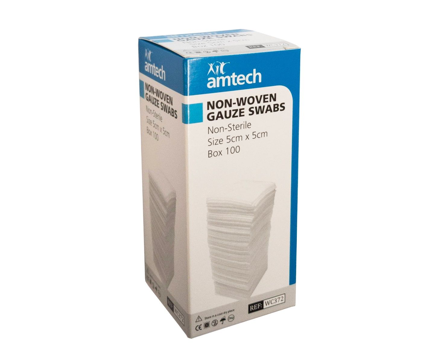 AMTECH NON WOVEN GAUZE SWABS / 4PLY NON STERILE / PACK OF 100 photo