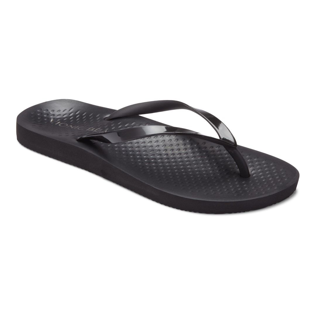 VIONIC NOOSA BEACH TOE POST SANDAL - BLACK photo