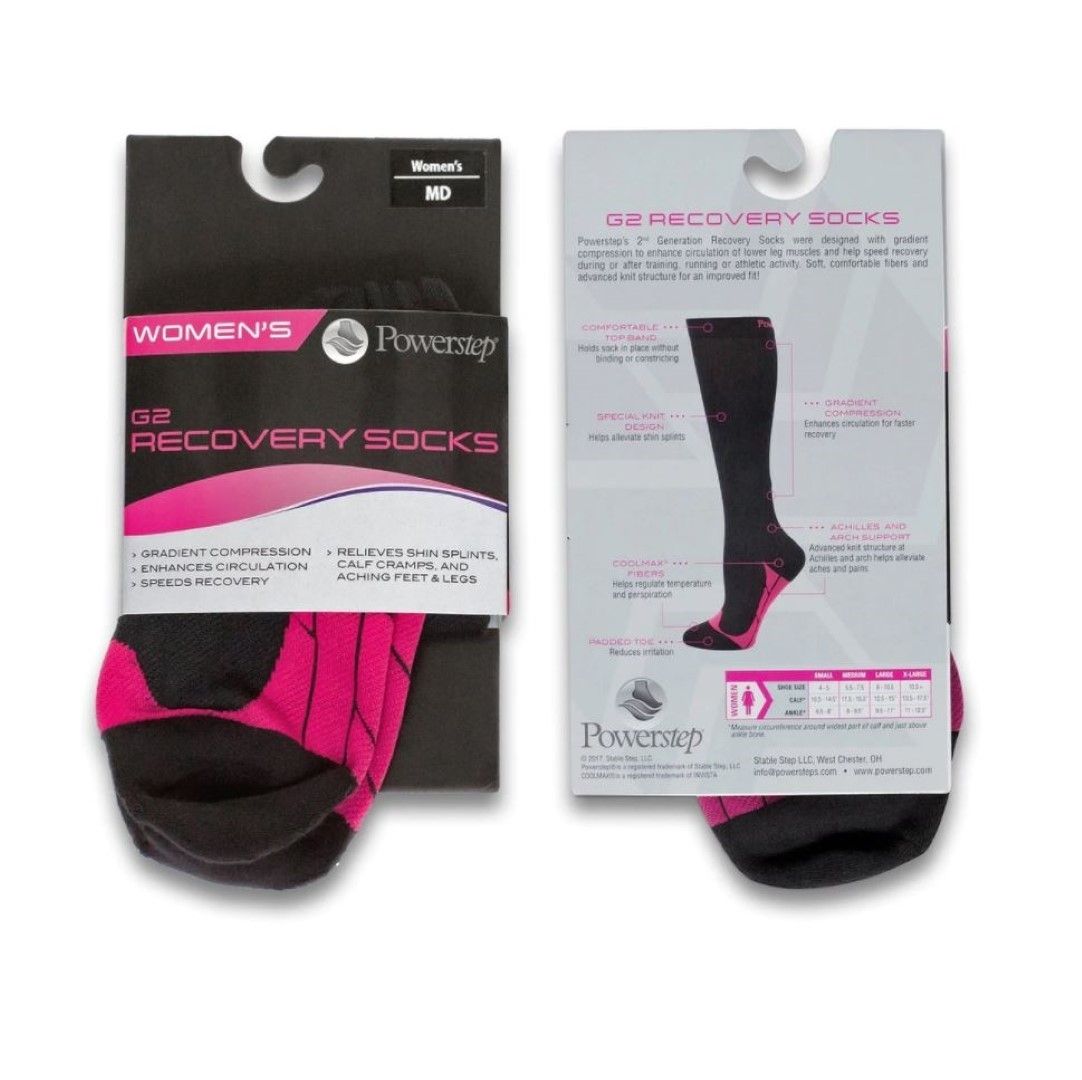 POWERSTEP® G2 RECOVERY SOCKS (BLACK / PINK)  photo