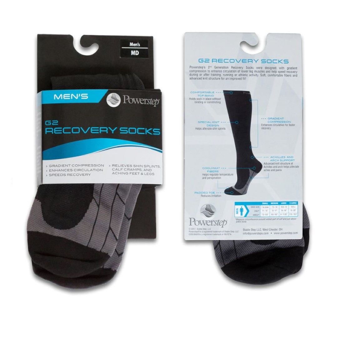 POWERSTEP® G2 RECOVERY SOCKS (BLACK / GRAY)  photo