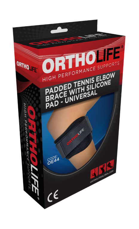 ORTHOLIFE PADDED TENNIS ELBOW BRACE WITH SILICONE PAD / BEIGE /  UNIVERSAL  (D) photo