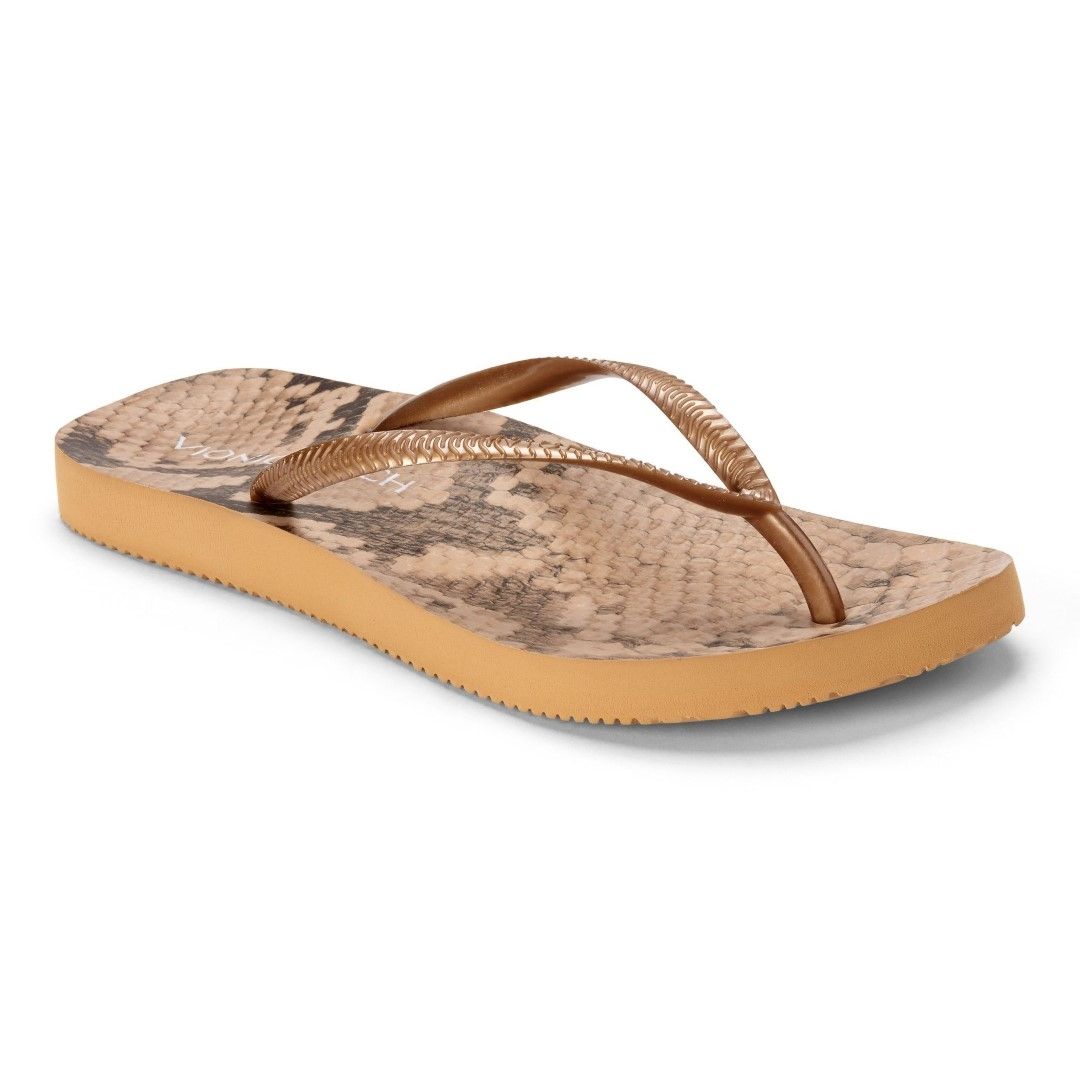 VIONIC WOMENS NOOSA PRINT TOE POST SANDAL - BRONZE SNAKE photo