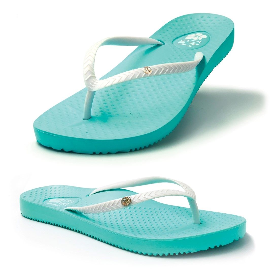 FOOTLOGICS TIKI GIRL THONG / AQUA photo