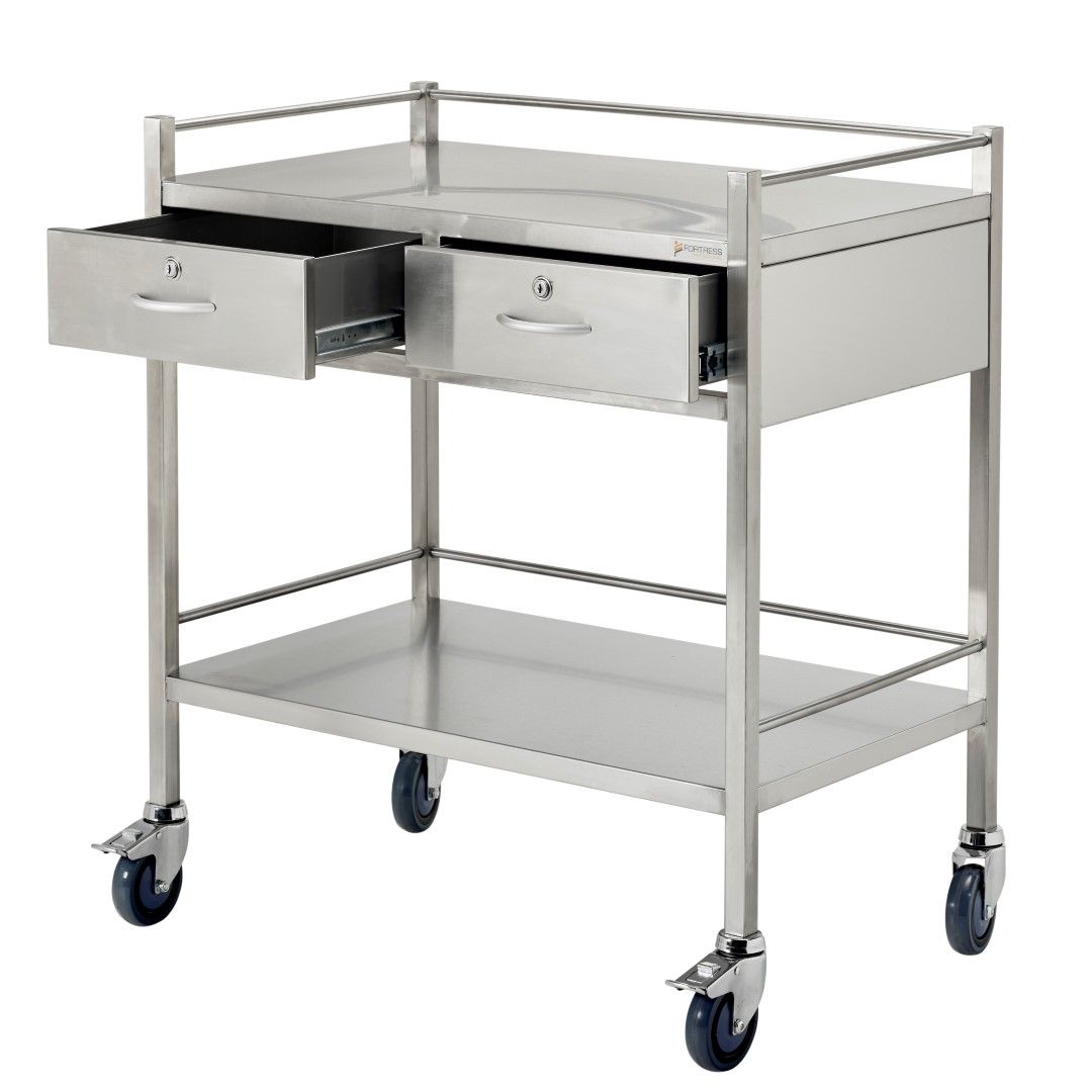 FORTRESS DOUBLE DRAWER SIDE BY SIDE TROLLEY / 800MM x 500MM x 900MM photo