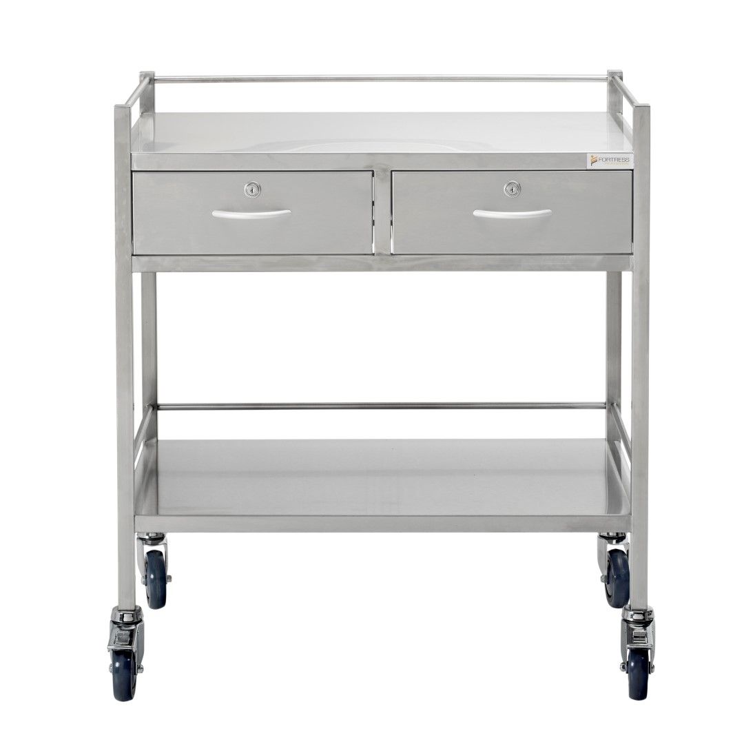 FORTRESS DOUBLE DRAWER SIDE BY SIDE TROLLEY / 800MM x 500MM x 900MM photo