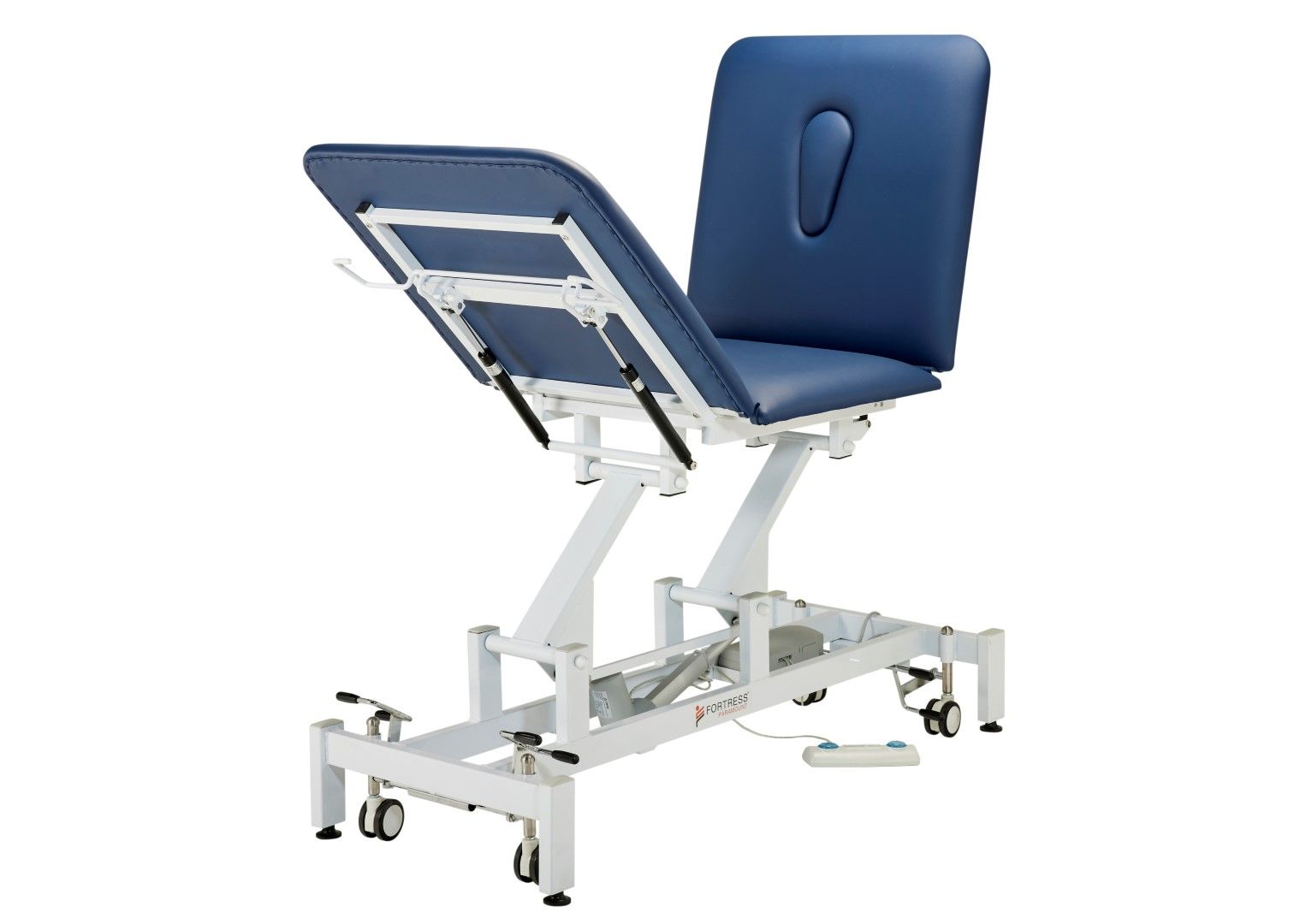 FORTRESS PARAMOUNT 3 SECTION / WHITE FRAME / NAVY UPHOLSTERY photo