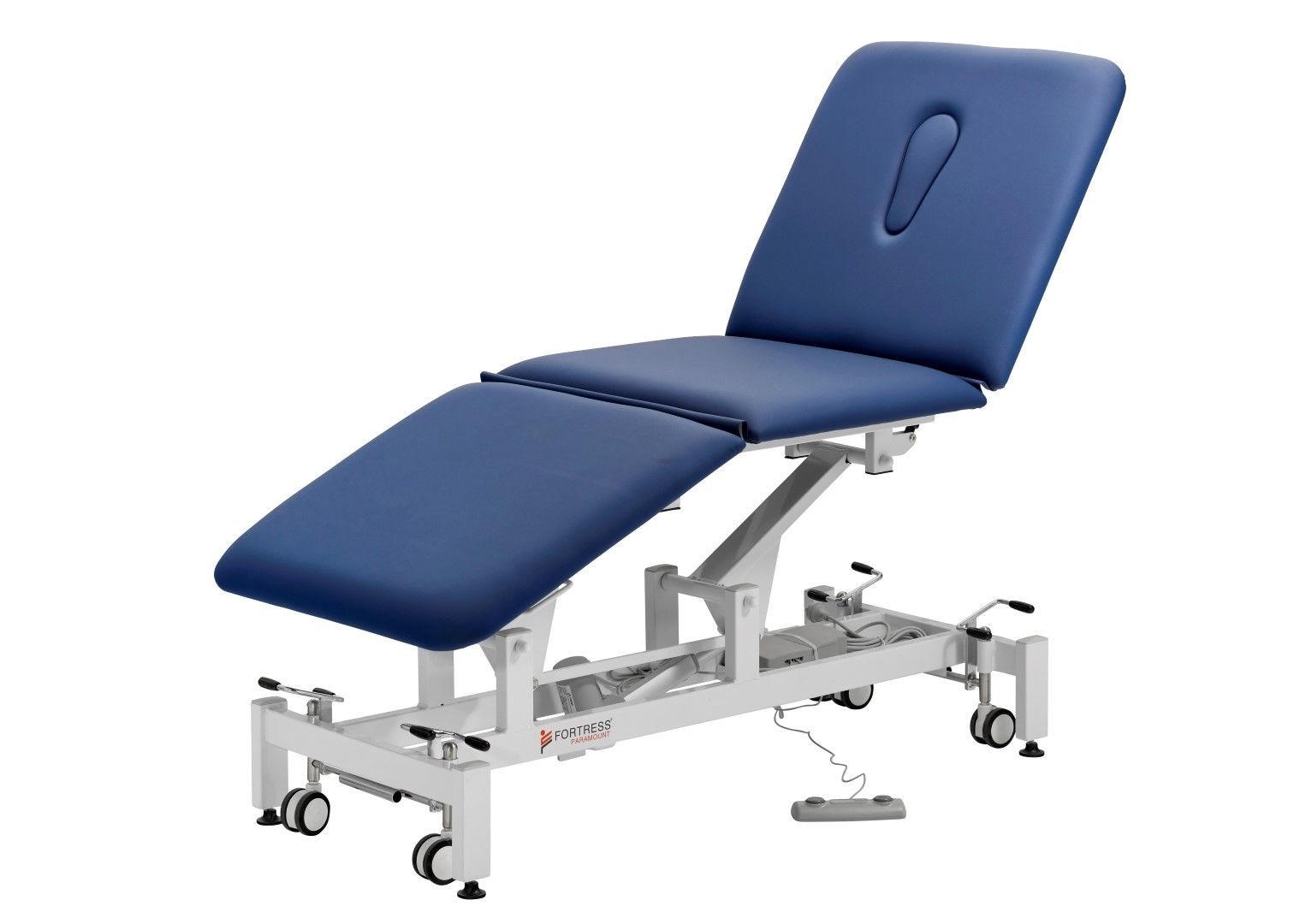 FORTRESS PARAMOUNT BARIATRIC 3-SECTION / NAVY UPHOLSTERY / WHITE FRAME / 75CM photo