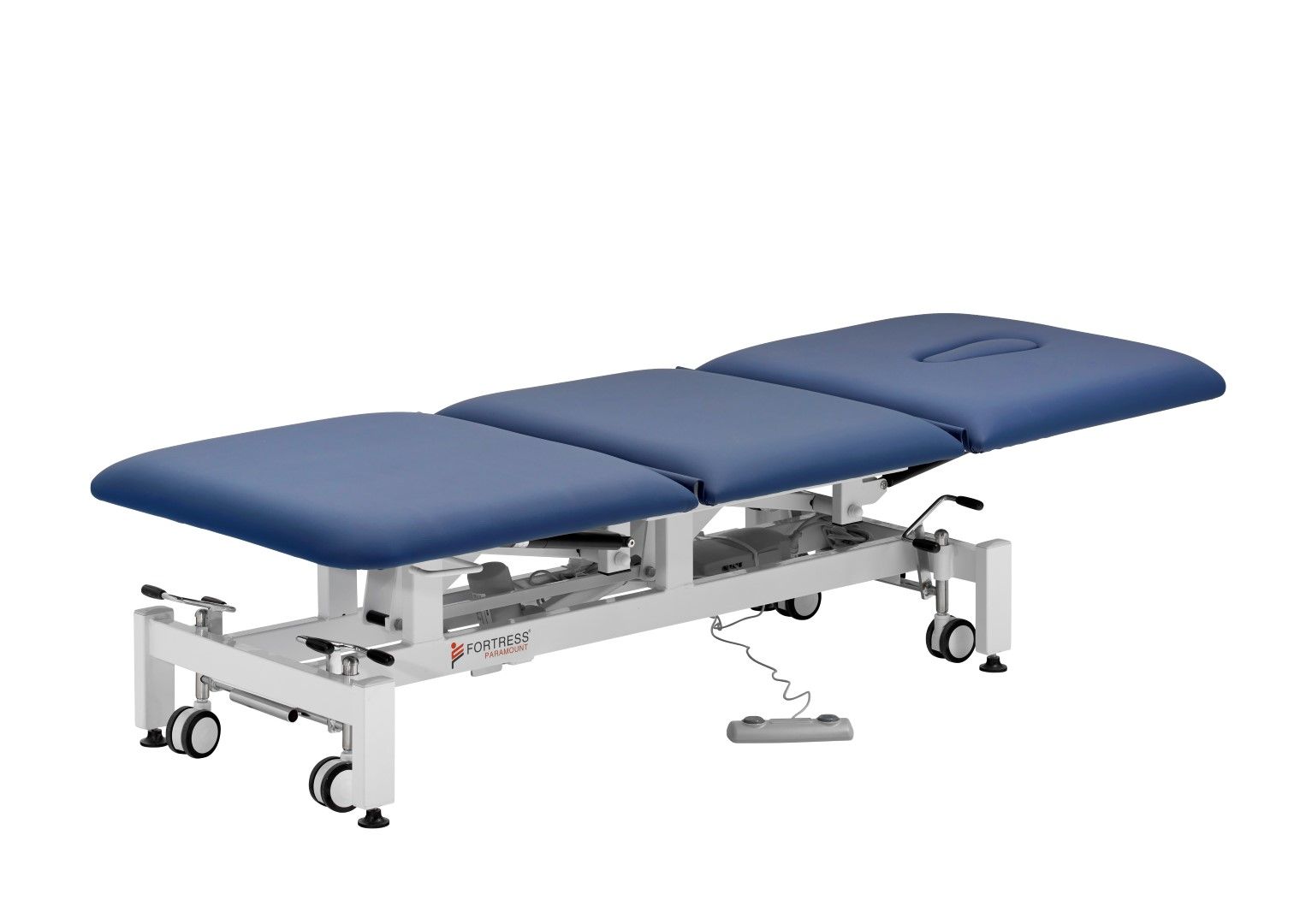 FORTRESS PARAMOUNT BARIATRIC 3-SECTION / NAVY UPHOLSTERY / WHITE FRAME / 75CM photo