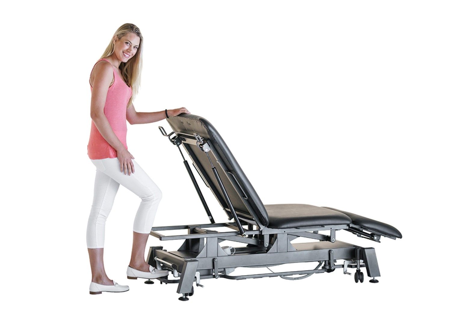 FORTRESS STABILITY 3-SECTION SHORTHEAD / WHITE FRAME / NAVY UPHOLSTERY / 360 DEGREE OPERATION-O photo