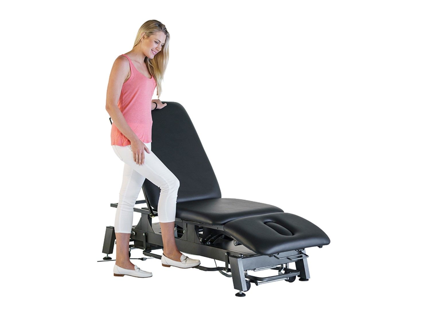 FORTRESS STABILITY 3-SECTION SHORTHEAD / WHITE FRAME / NAVY UPHOLSTERY / 360 DEGREE OPERATION-O photo
