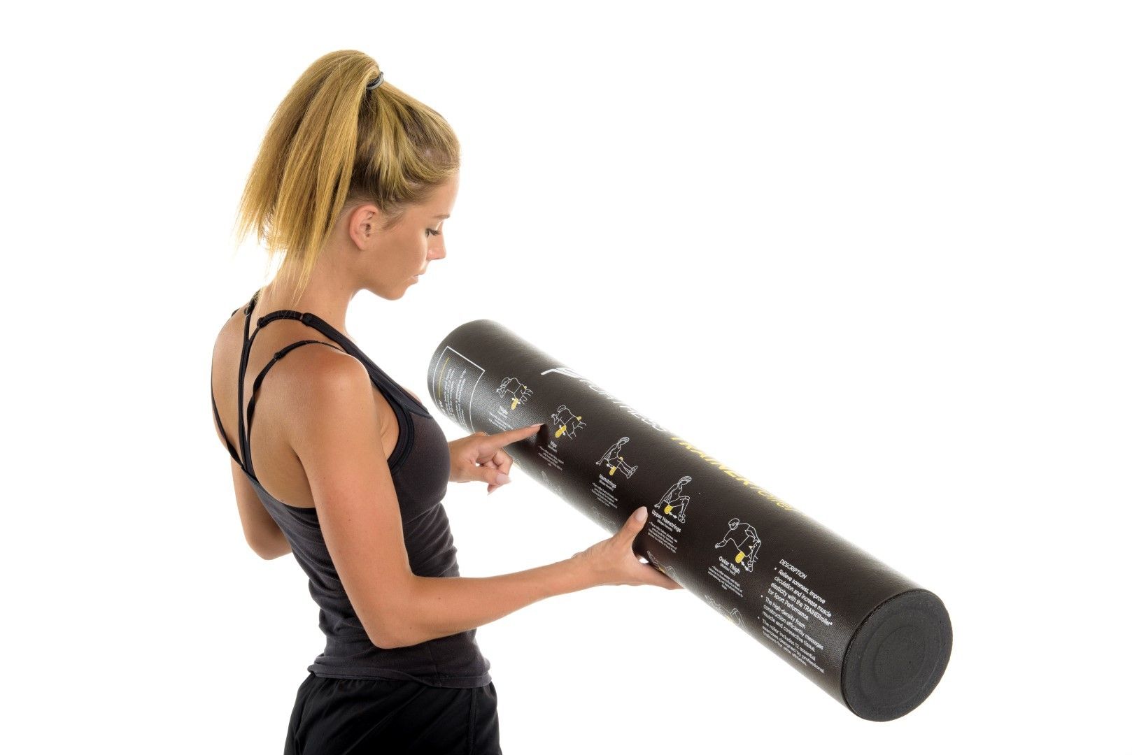 FORTRESS TRAINER FOAM ROLLER / 90cm x 15cm / BLACK photo