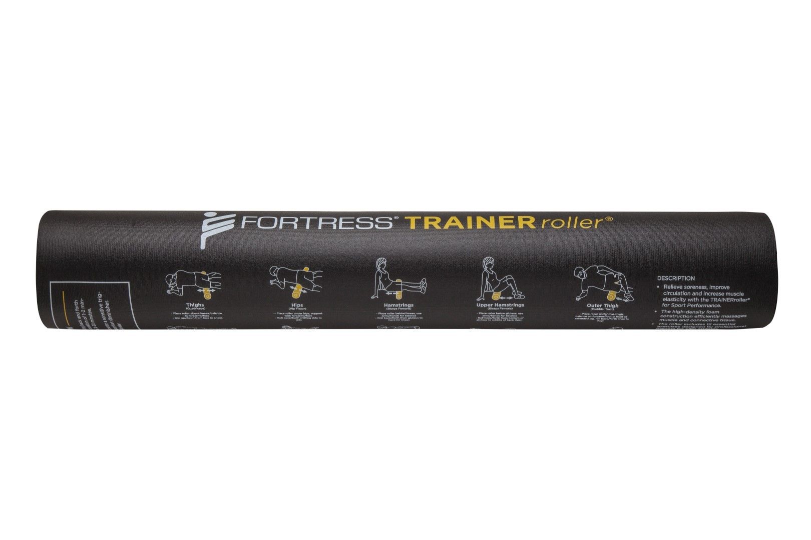 FORTRESS TRAINER FOAM ROLLER / 90cm x 15cm / BLACK photo