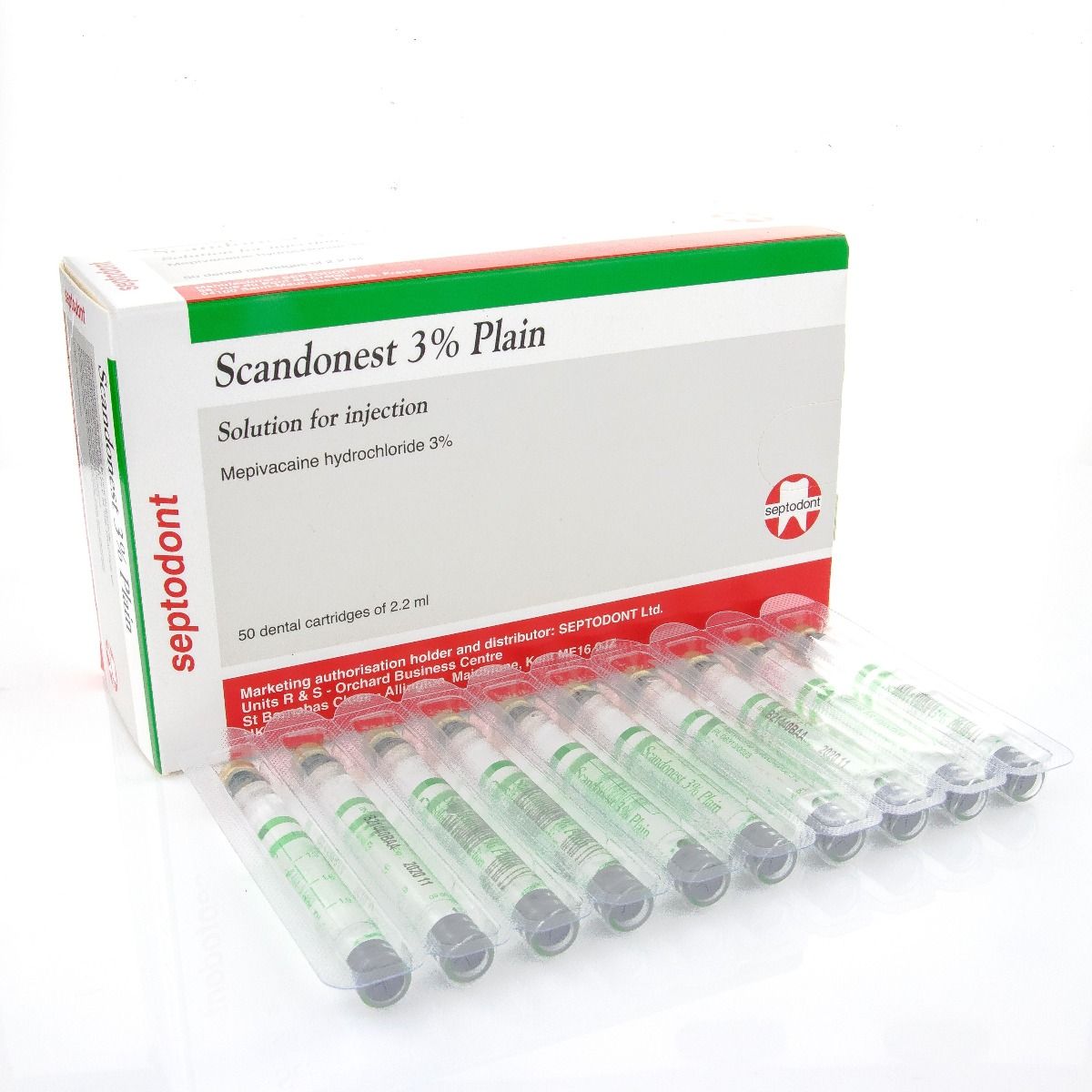 SCANDONEST PLAIN / 3% X 2.2ML / BOX OF 50 photo