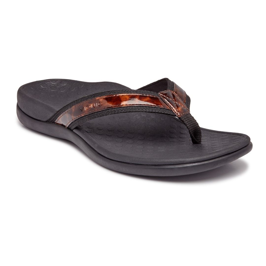 VIONIC WOMENS ISLANDER TOE POST SANDAL - TORTOISE photo
