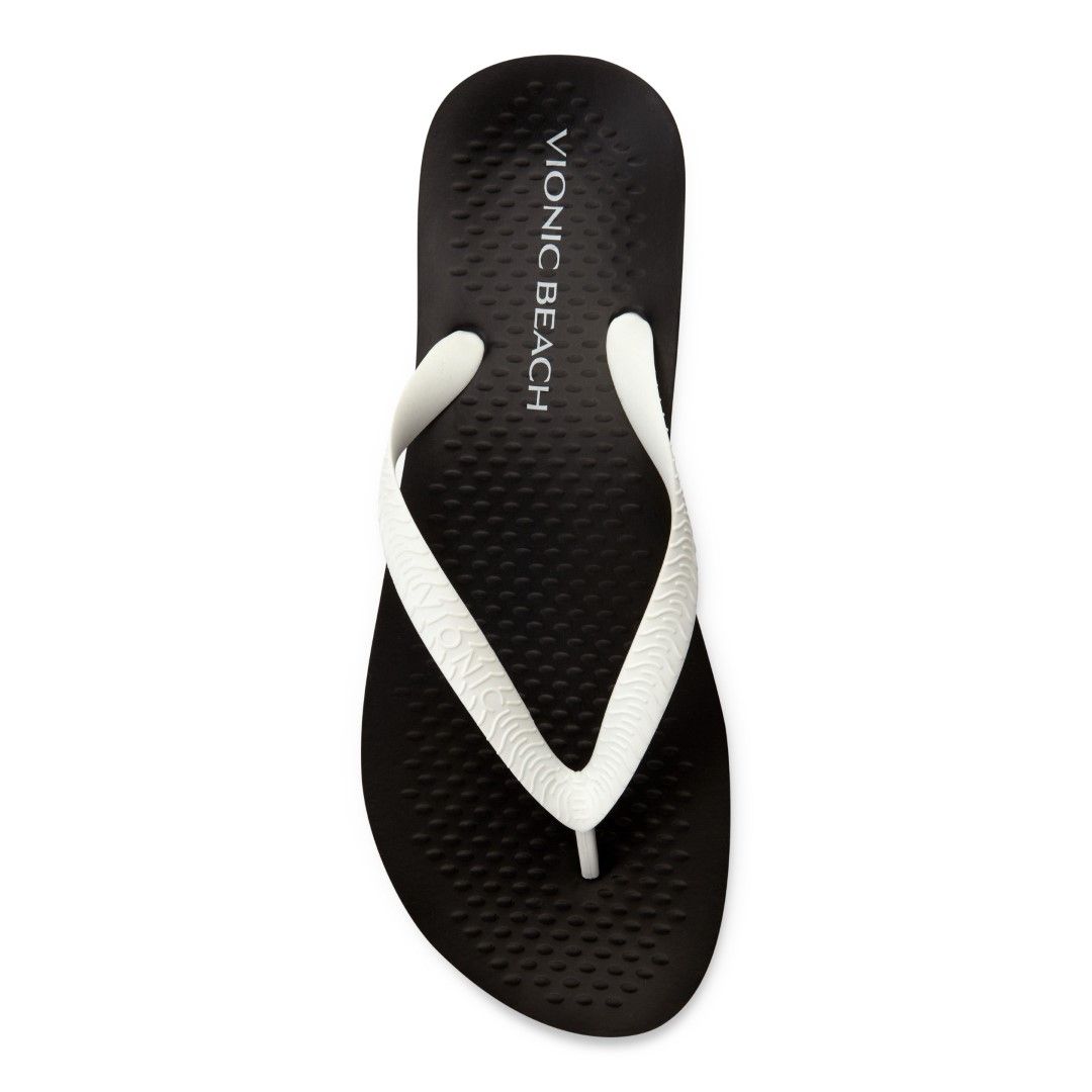 VIONIC MANLY TOE POST SANDAL - BLACK/WHITE photo