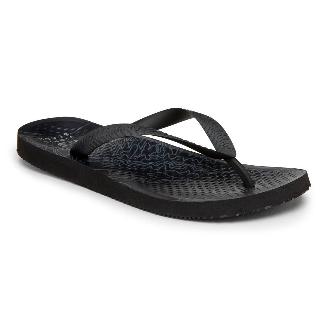 VIONIC MANLY SOLID TOE POST SANDAL - BLACK MAP photo
