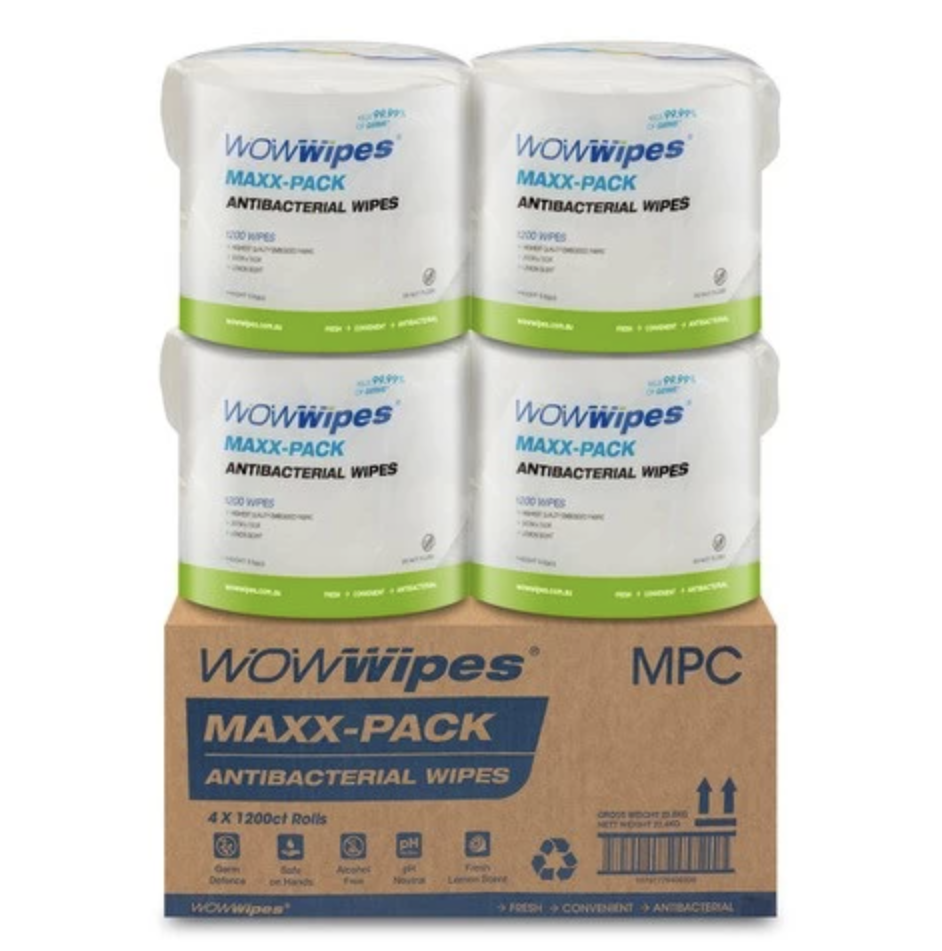 WOW WIPES ANTI BACTERIAL WIPES / MAXX-PACK / 4 X 1200 WIPES photo