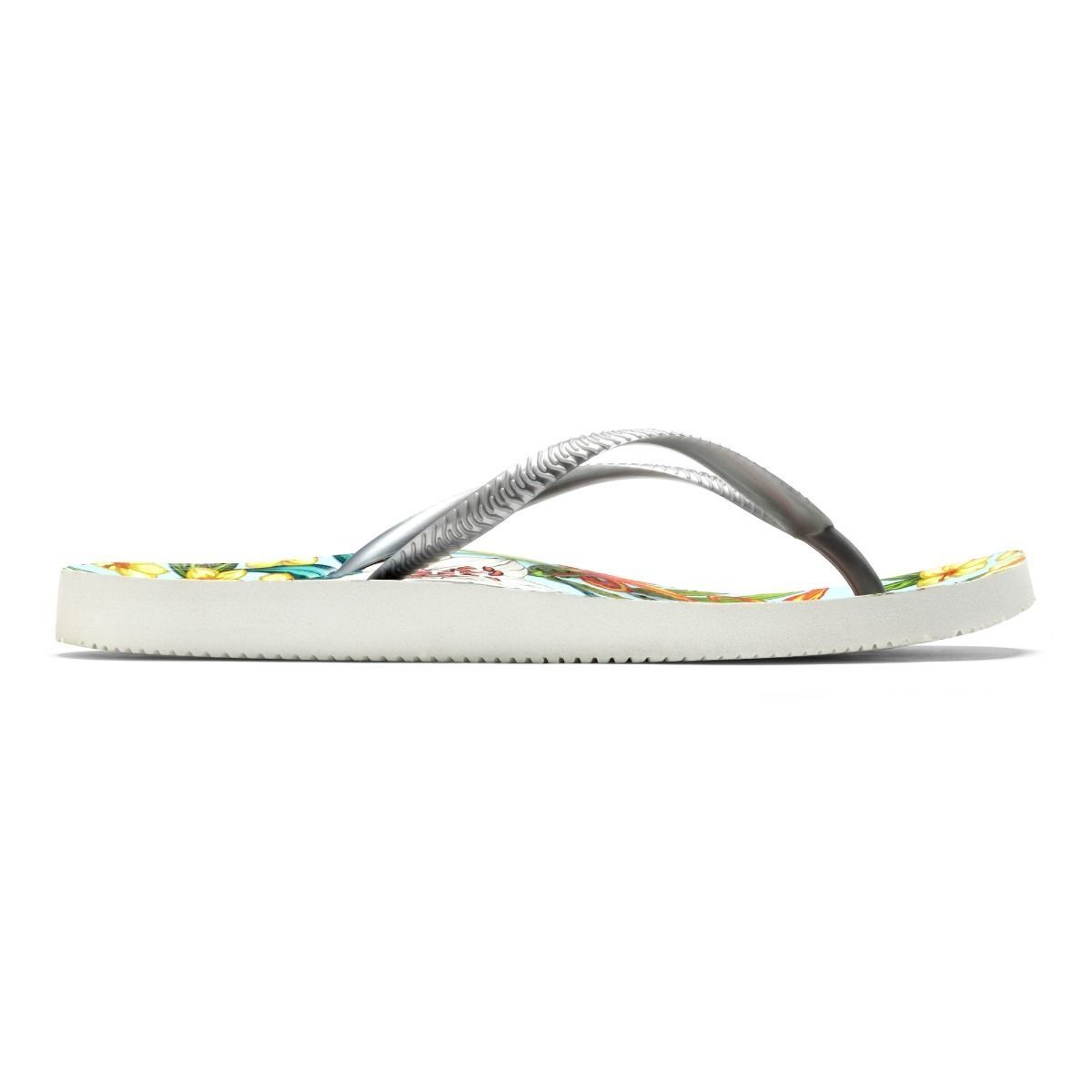 VIONIC NOOSA BEACH TOE POST SANDAL - LIGHT BLUE FLORAL SILVER photo