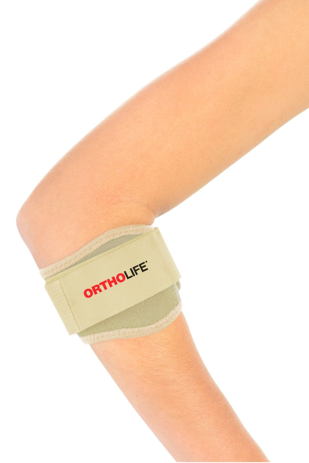 ORTHOLIFE PADDED TENNIS ELBOW BRACE WITH SILICONE PAD / BEIGE /  UNIVERSAL  (D) photo