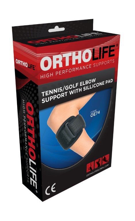 ORTHOLIFE TENNIS/GOLF ELBOW SUPPORT WITH SILICONE PAD / UNIVERSAL (D) photo