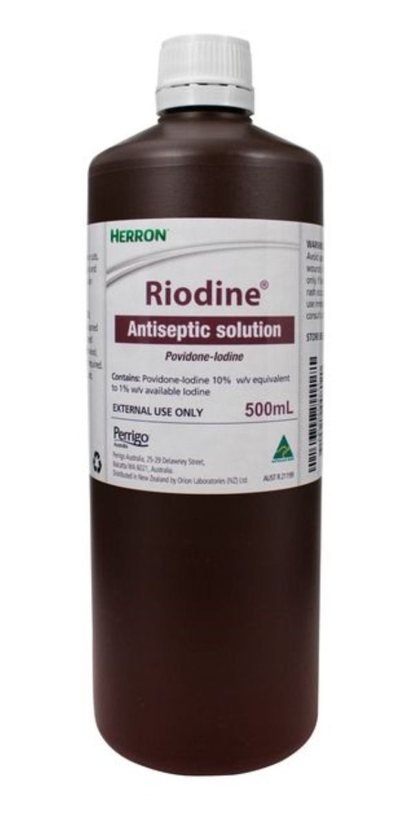 PERRIGO RIODINE 10% POVIDONE IODINE SOLUTIONS / 500ML BOTTLE photo